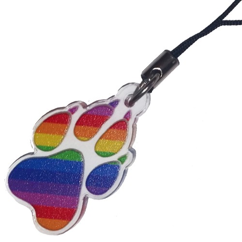 Charm/Keyring - Rainbow Paw